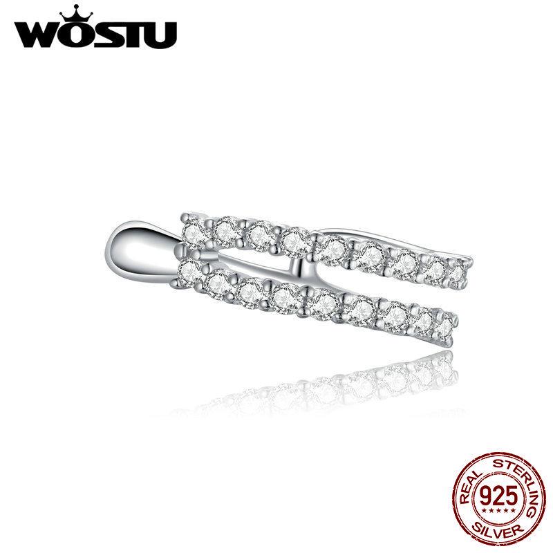 

Серьги WOSTU с цирконием, стерлинговое серебро 925 пробы, ослепительные серьги-клипсы с фианитом для женщин, свадебные украшения 925 silver