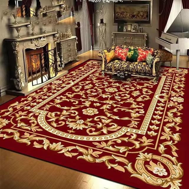 Koberce v evropském stylu červené barvy pro obývací pokoj, velký rozměr, pratelné, luxusní koberce do salonku, rohožka ke vstupním dveřím, protiskluzové, dekorativní rohožky do ložnice