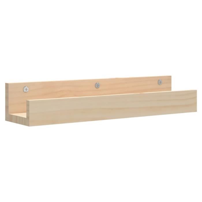 823584 vidaXL Wall Shelves 2 Pcs 50x12x9 Cm Solid Pine Wood
