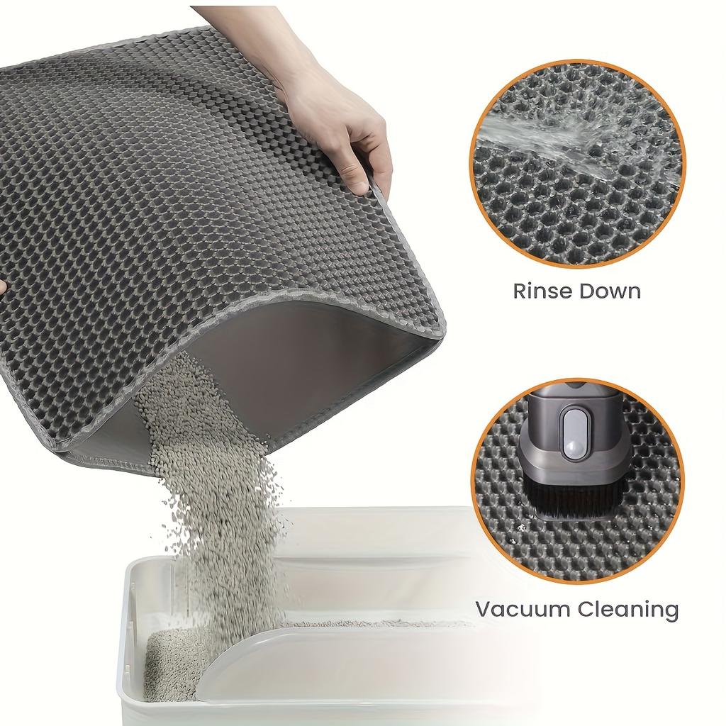 [Waterproof Cat Litter Mat] Odor Control, Waterproof Cat Litter Mat | Beautiful Honeycomb Cat Litter Box Catcher Pad, Double Layer, Urine Waterproof