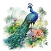 Peacock Watercolor Wall Sticker Bathroom Living Room Background Decorations Wallpaper Animals Self Adhesive Stickers M954