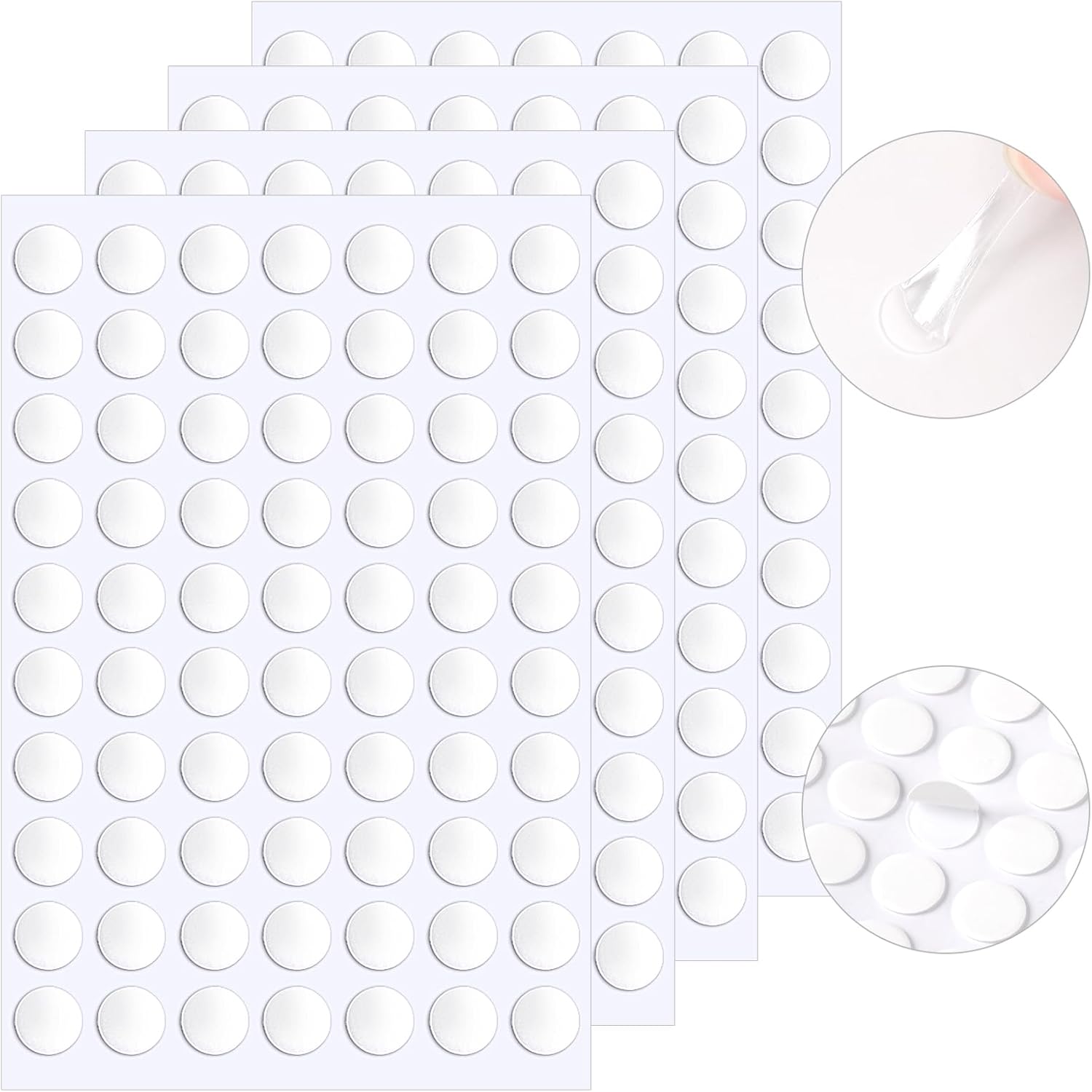 JANYUN 1000 Pcs Double Sided Sticky Dots Removable Round Putty Clear Double Sided Tape for Crafts No Trace Sticky Tack Adhesive Tape (15 mm)