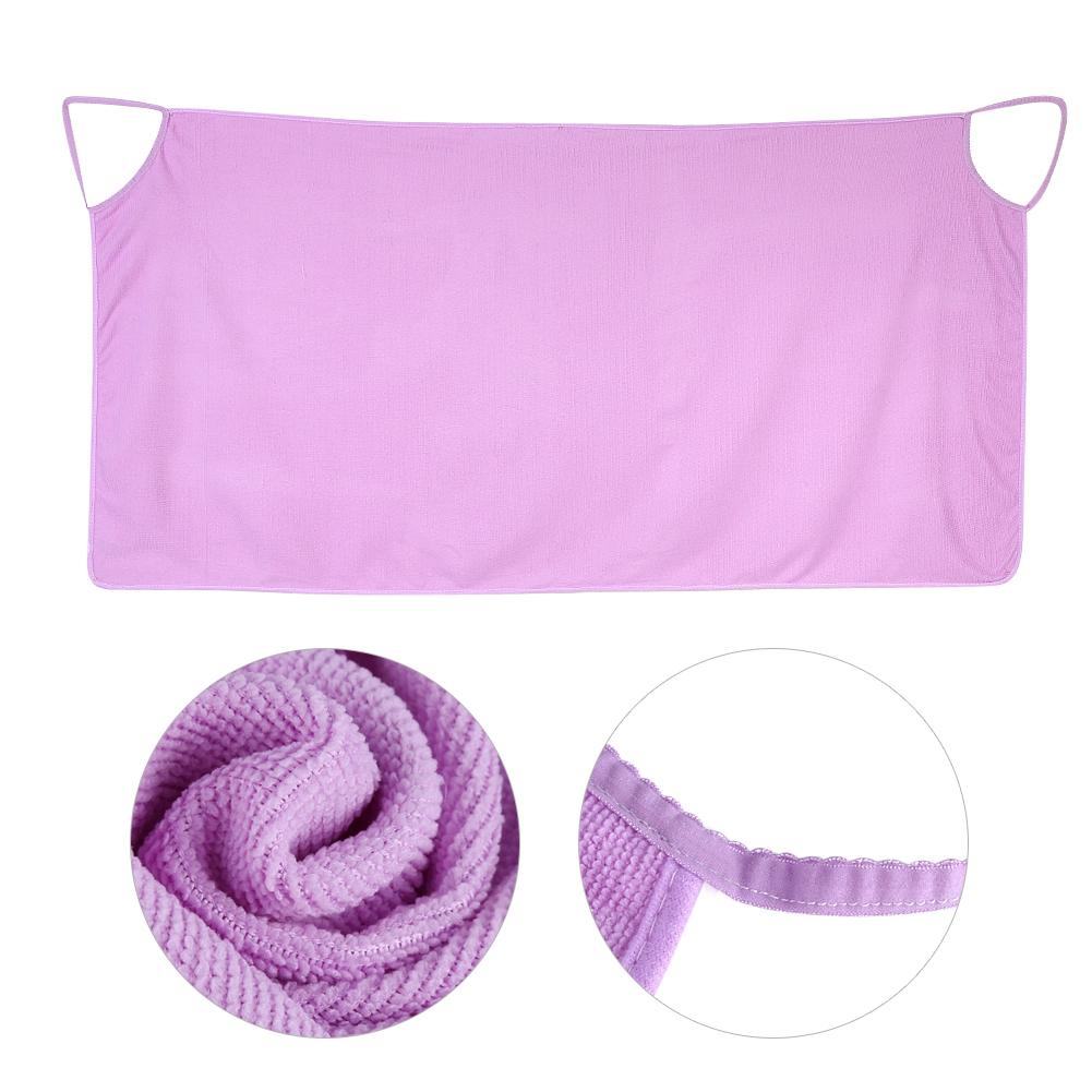 Shoulder Straps Wearable Women Skirt Dress Bath Towel Wrap Spa Beach Purple