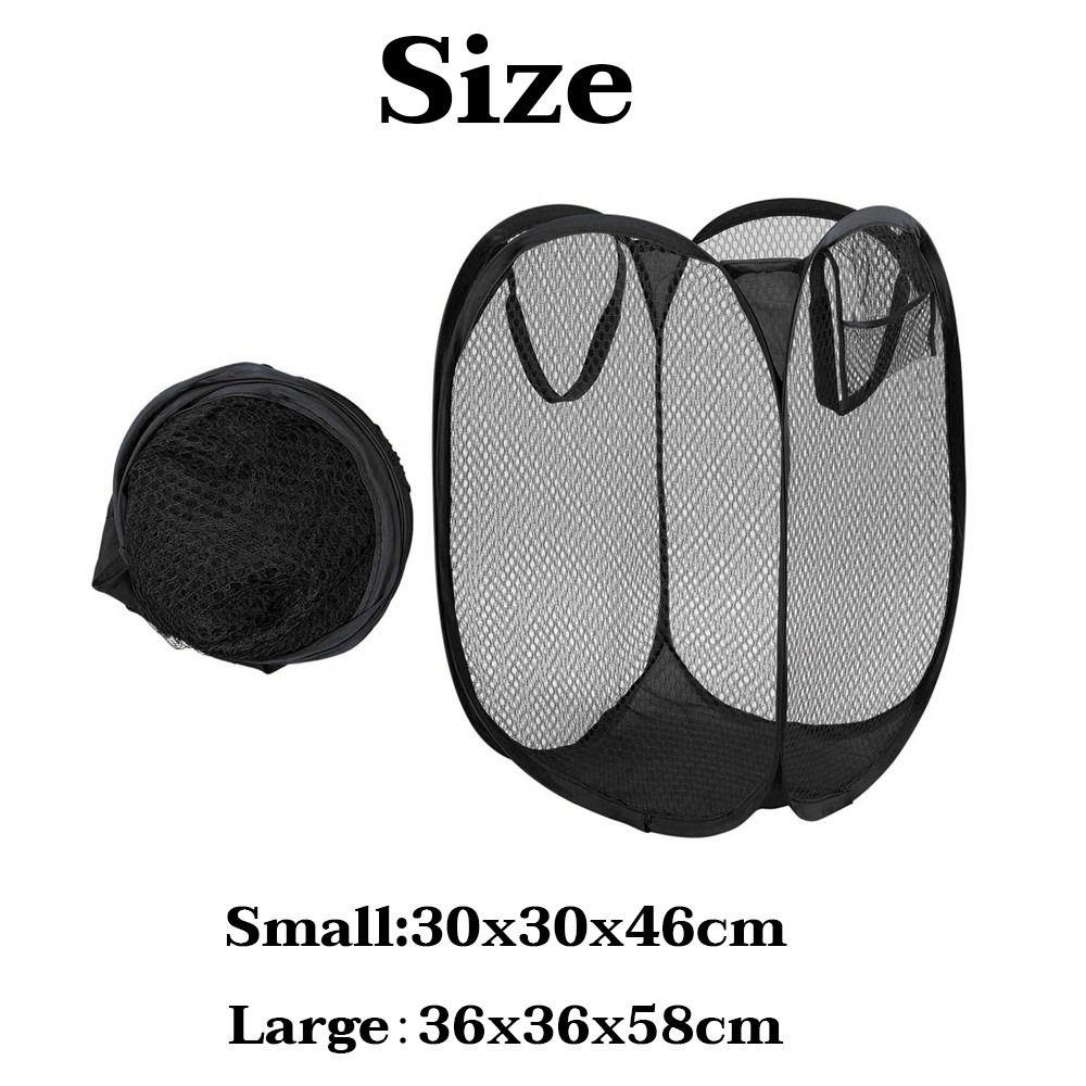 Portable Foldable Dirty Clothes Basket Mesh Breathable Clothes Storage Basket Large Capacity Easy Storage Laundry Basket