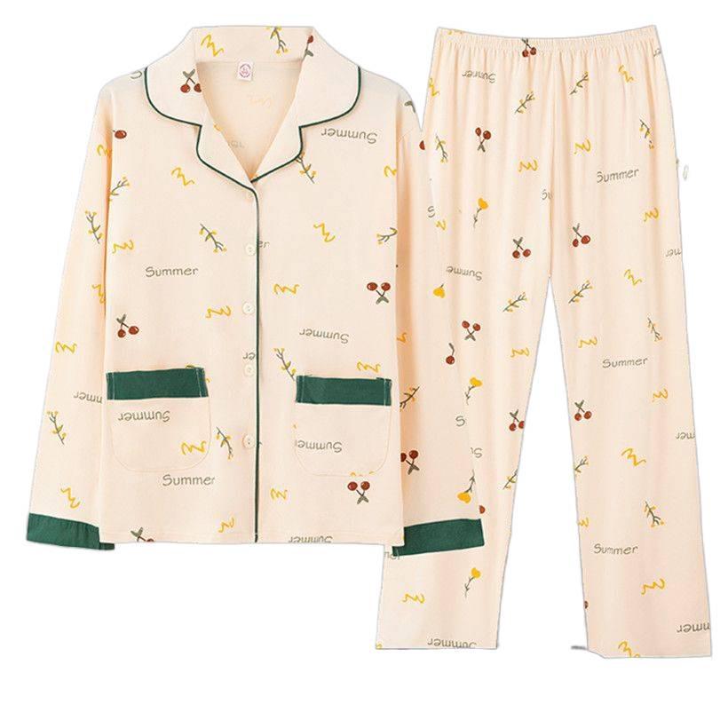 

Women s High-End Long-Sleeve Cardigan Pajamas Set – Sweet, Loose, Wearable Outdoors, Perfect for Spring, Autumn, and Winter. 4XL (77.5-87.5 kg)