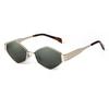 Punk Metal Frame Polygon Sunglasses Women Men Brand Designer Trend Hexagon Sun Glasses Clear Lens Eyewear Shades Female UV400