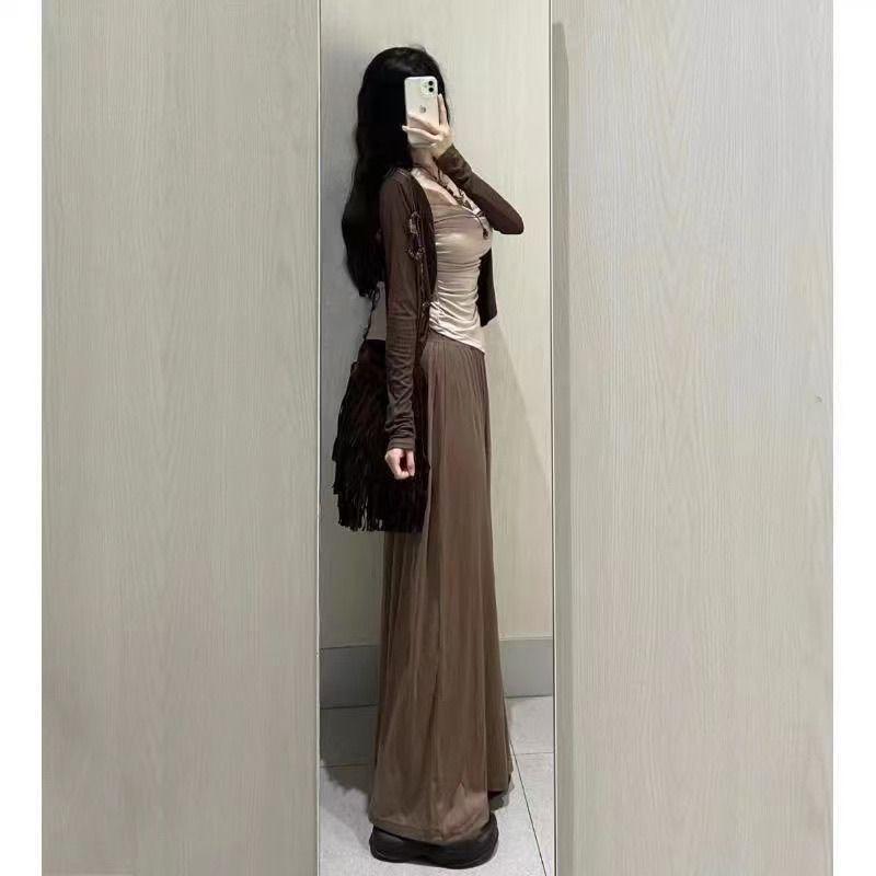 2026 Spring Cardigan Set: Flaw-Covering Cardigan & Camisole with Casual Skirt.