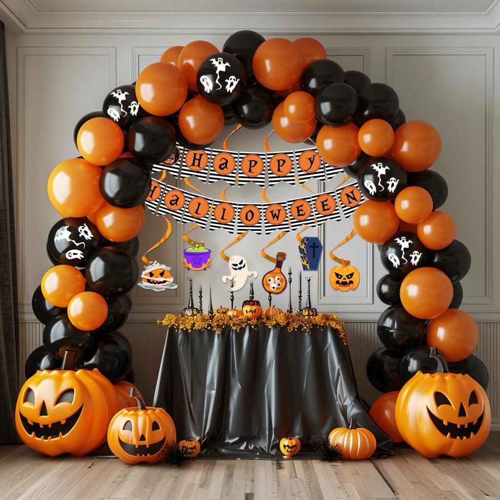 Halloween Pumpkin Ghost Foil Balloon Set for KTV Bar & Mall Décor
