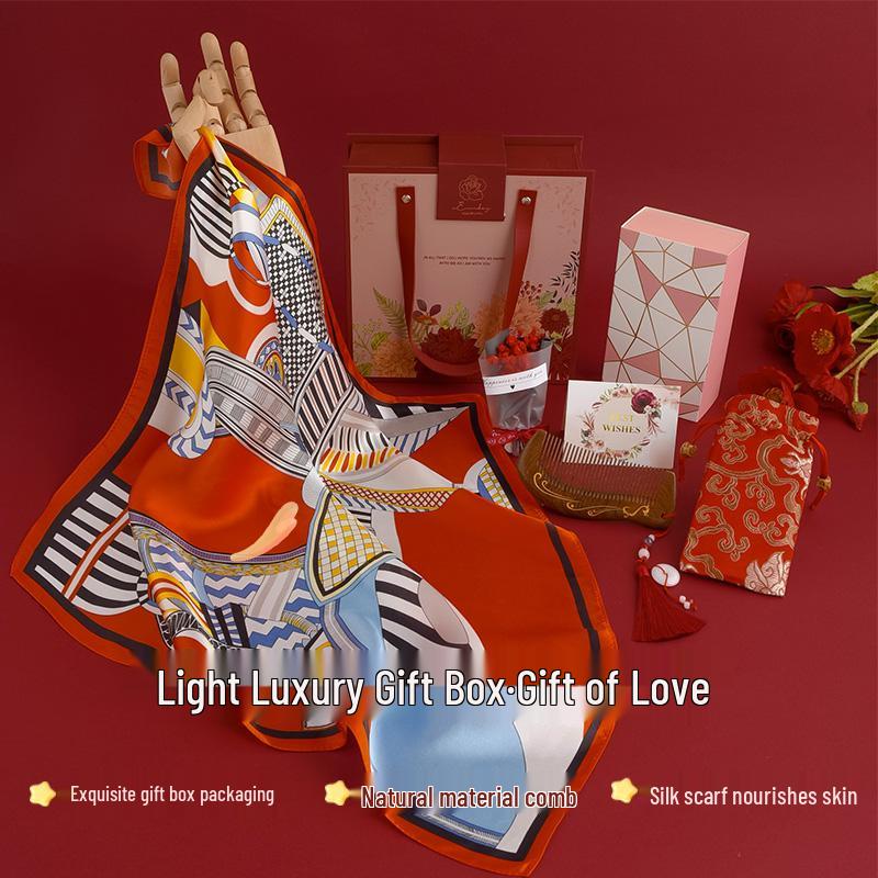 Hangsilu 100% Jedwab Morwowy Zestaw Prezentowy Szalik