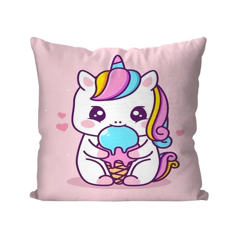 

Розовая Радужная Принт Единорога Декоративная Наволочка Постельное Белье Домашний Декор Подушка Наволочка 16x16Inch