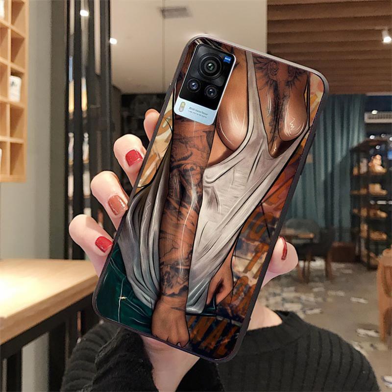 

Сексуальный чехол для телефона с татуировкой и рукавами для девочек VIVO V21E V21 V23 V23E V2109 Y53S Y33S Y55 Y76 Y31 Y21 Y72 Y01 Y21S Y11S VIVOY72 5G