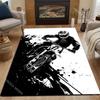 1PC Black and white motocross cornering Print Carpet for Living Room Bedroom Sofa Home Decor Rus Non-slip Floor Mat Luxury Gift