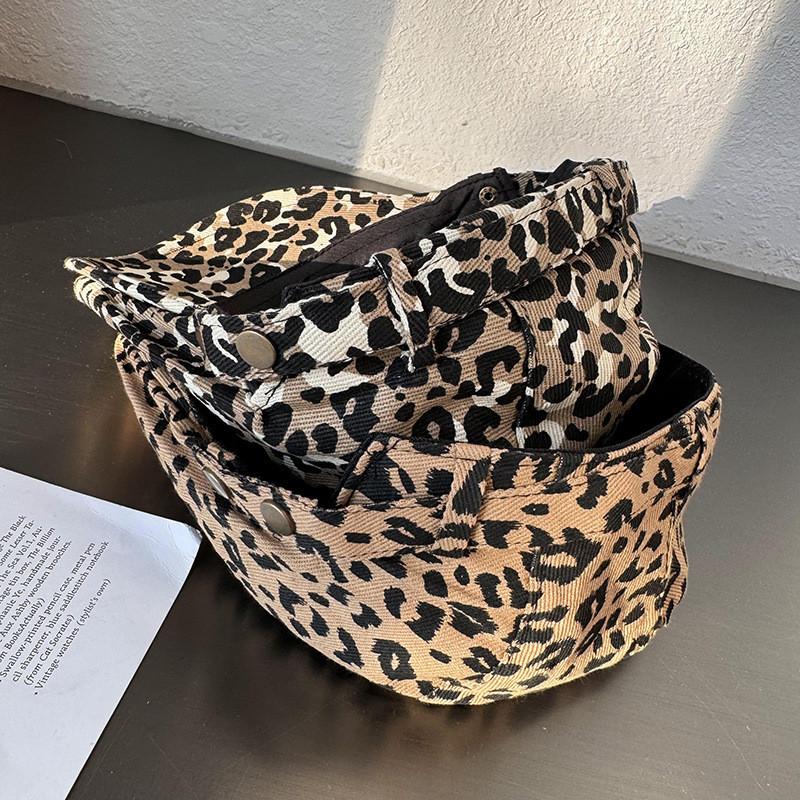 Retro Leopard Edgy Print Duckbill Cap Ventilation Summer Autumn Travel Hats