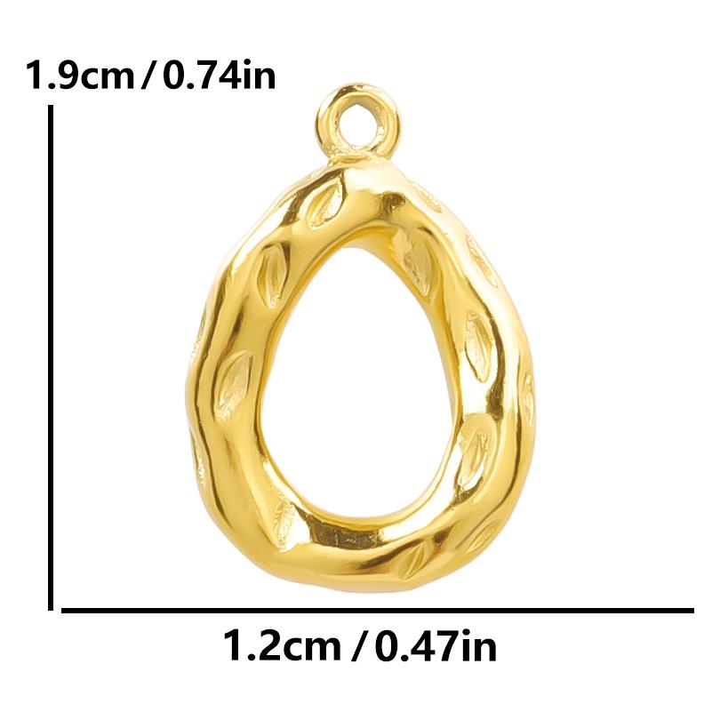 6 Stück/Los Unregelmäßige Geometrische Hohlverbinder Anhänger Edelstahl Charms Für Schmuckherstellung Zubehör Goldfarbe Oval Rund