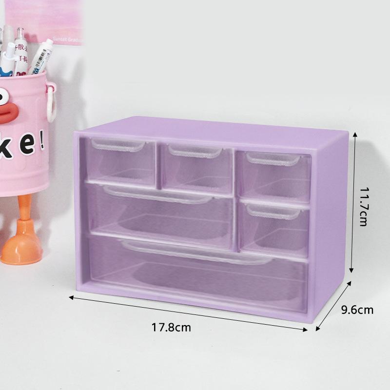 Multi-Layer Desktop Storage Box Large Capacity Dustproof Organizing Box Multifunctional Transparent Six Grid Drawer Storage Box
