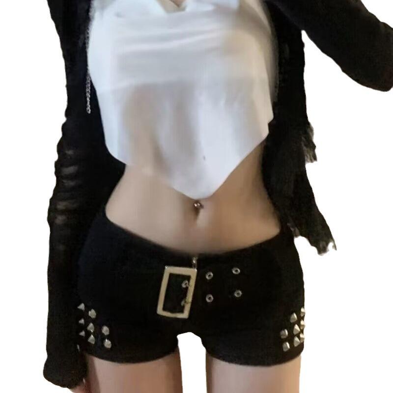 Dámské džínové šortky s nízkým pasem - Přiléhavý střih, Slim horké kalhotky s vysokým pasem na jaro a podzim 2025