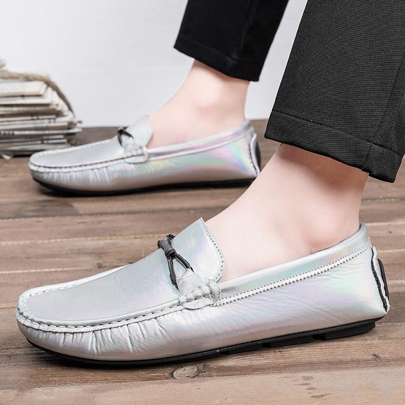 

FashionPatent Leather Man Loafers Luxury 2024 Casual Shoes For Men Boat Shoes Handmade Men Slip on Shoes Male Moccasins Zapatos 39 золотой