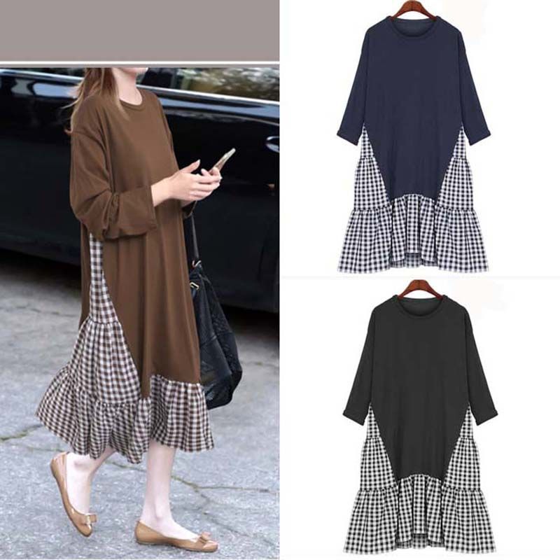 European Dress Loose Dress Fake Two-Piece