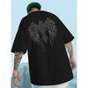 Fashion Men's Back Totem Graphic T-Shirt with Slogan - Stylish Crew Neck Short Sleeve Loose Fit T-Shirt , PLUS SIZE
