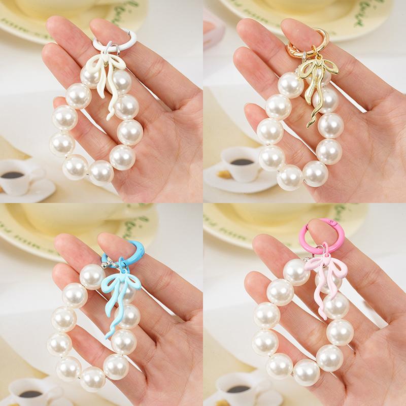 Metallschleife Perle Schlüsselanhänger Handyanhänger Taschenanhänger Handyband Zubehör Für Frauen Mädchen Süße Dekoration Geschenke