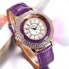 Fashion Ladies Rhinestone Quartz Watches Leather Strap Quicksand Crystal Casual Wrist Watch