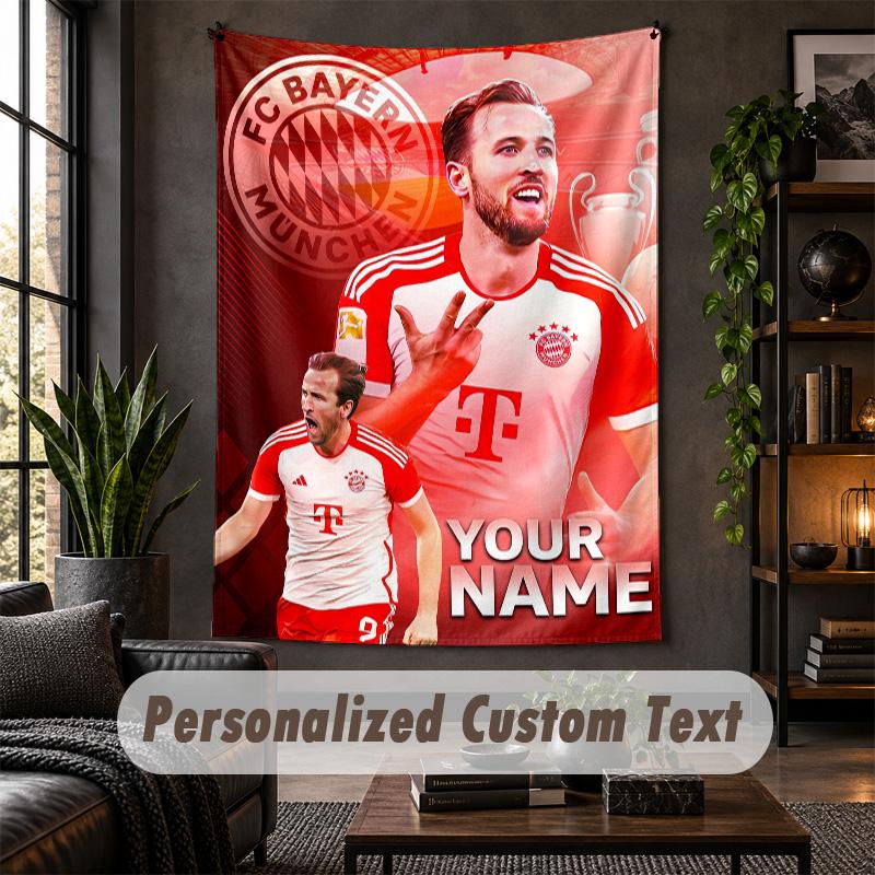 Wall Tapestry Harry Kane Print Custom Name Text Wall Hanging Home Decor