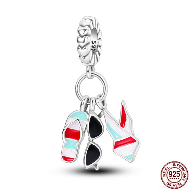 Fits Original Red Colorful Charmscopper Love Heart Bike Travel Race Car For Women Bracelet Christmas Gift Beads Diy Jewelry