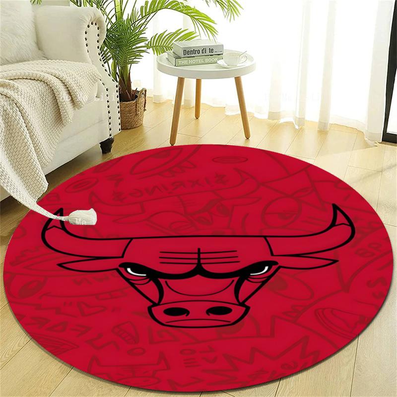 Personalized Chicago Bulls Round Chair Office Rug - Perfect for Mat, Office Chair & More - Ideal Gift for Birthdays and Holidays