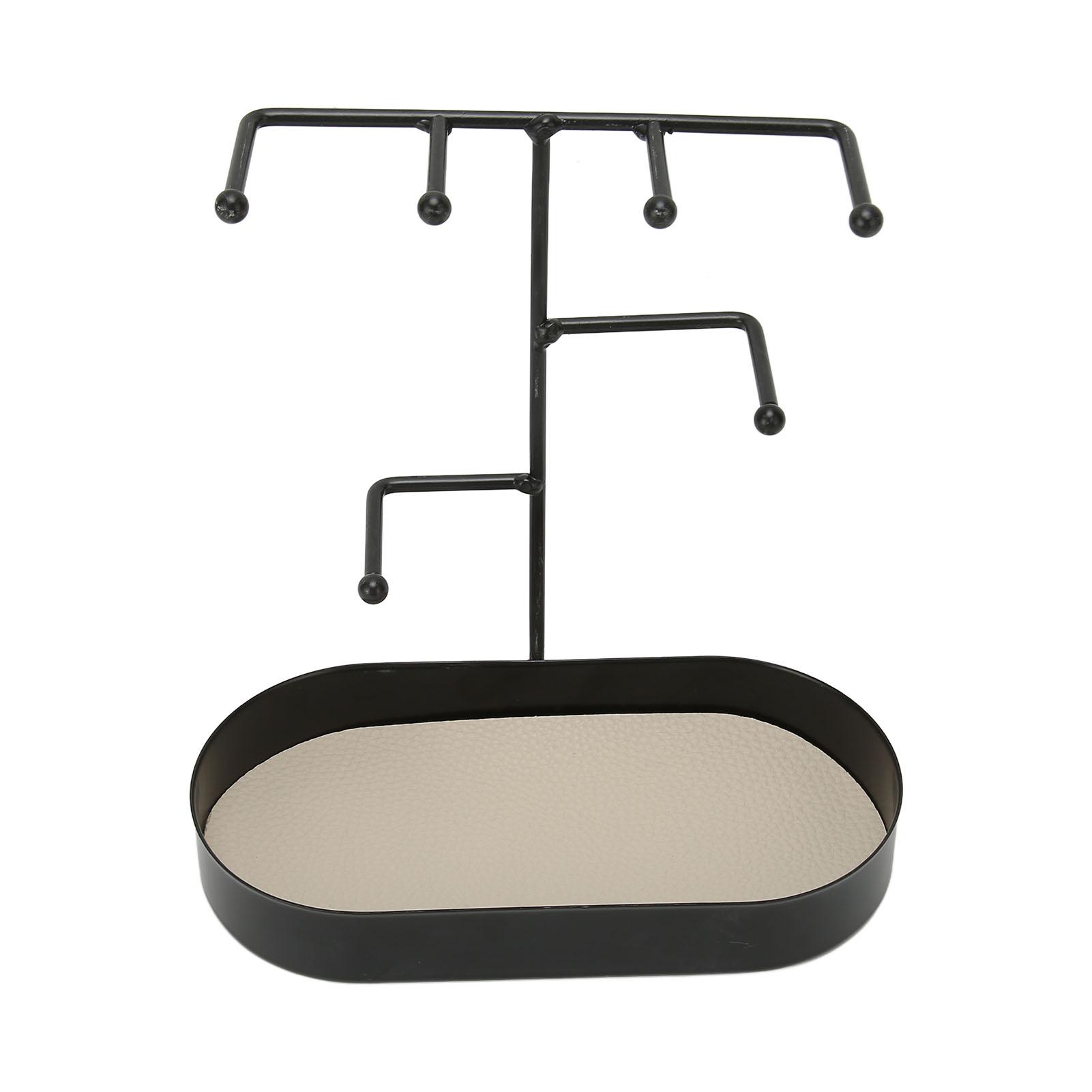 Трехуровневая подставка-держатель для украшений, утолщенная ручная сварка, органайзер для ювелирных изделий с широким основанием для туалетного столика в ванной комнате, черный