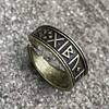 Viking Rune Ring Adjustable Norse Jewelry for Women Men Vintage Runic Amulet Stylish Unisex Design