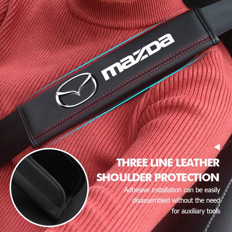 For Mazda Car Seat Belt Cover Adjustable Safety Shoulder Pad Accessories CX9 MX5 RX8 Axela Demio Atenza MS GJI GH BK MP