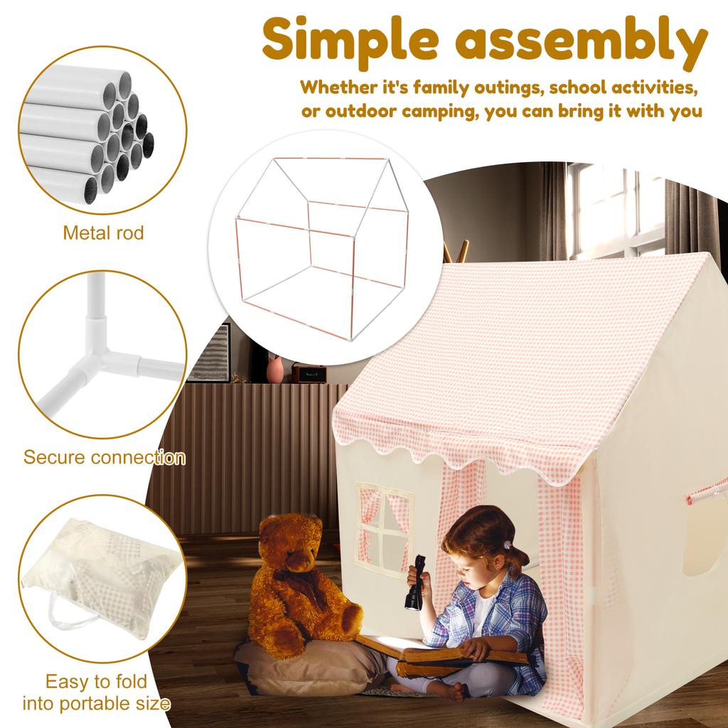 Polyester Kids Tent Spacious Kids Playhouse Comfortable Toddler Play Tent Easy to Assemble Toddler Playhouse for Home Indoor