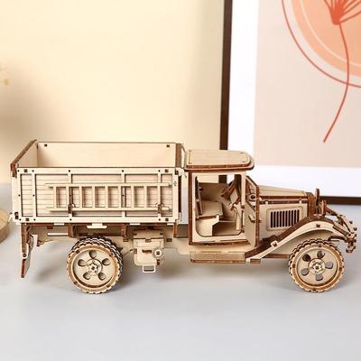 Build Your Own Truck 3D Wooden Puzzle Model Kit - A Fun and Educational DIY Gift