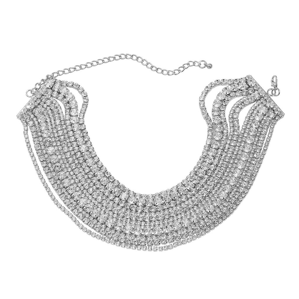 Luxury Multilayers Crystal Chokers Necklaces for Women Rhinestone Chains Necklaces Statements Jewelry Wedding Party Gift