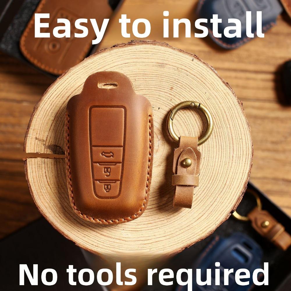 Genuine Leather Key Cover for Toyota Cars Premium Protection Case for Keys Durable and Stylish