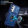 For Samsung Galaxy A35 5G Case TPU+PC Kickstand Phone Cover with Slide Lens Lid