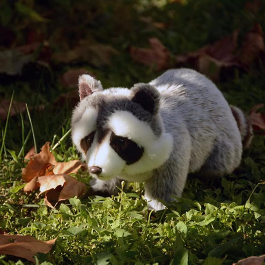 lilizzhoumax raccoon plush toy, realistic cute animal pillow, fluffy, soft, realistic, Christmas birthday gift for boys and girls, garden gift, home