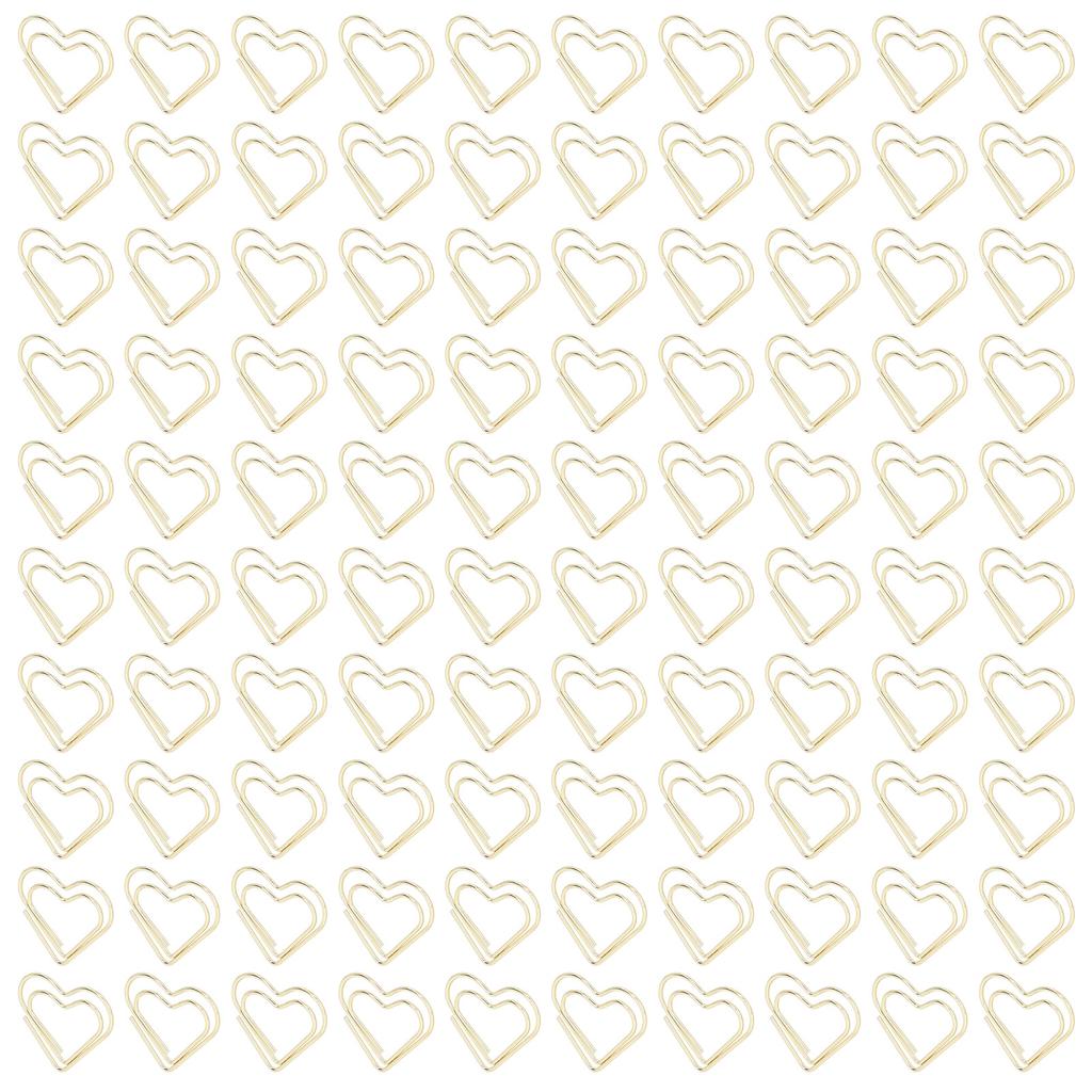 100pcs Paper Clips Portable Cute Mini Electroplated Gold Metal Paper Clips for Office Home File Sorting with Storage Box