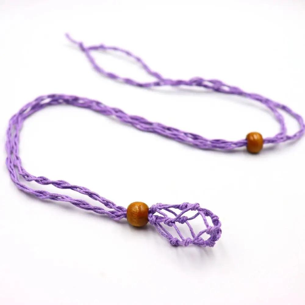 Easy Use DIY Necklace Cord Braided Length Adjustable Crystal Necklace Holder Hand-woven Wax Rope Braided Necklace Cord Bracelet