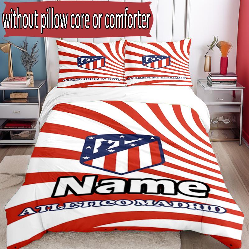 Set copripiumino 3 pezzi (1*Copripiumino + 2*Federe, Senza Nucleo), Set Biancheria da Letto con Nome Personalizzato e Motivo Squadra di Calcio, Decorazione Camera da Letto per la Casa Regalo
