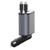 X16 100W Super Fast Charging Retractable Car Charger 180-Degree Rotating Type-C/iP Cable Car Charger