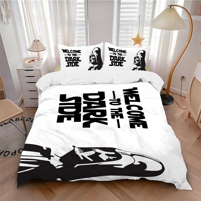 Dark Side Welcome Printed 3pcs Bedding Set Soft Microfiber 1 Duvet Cover And 2 Pillowcases Home Bedroom Decor Xmas Gift Ek1101