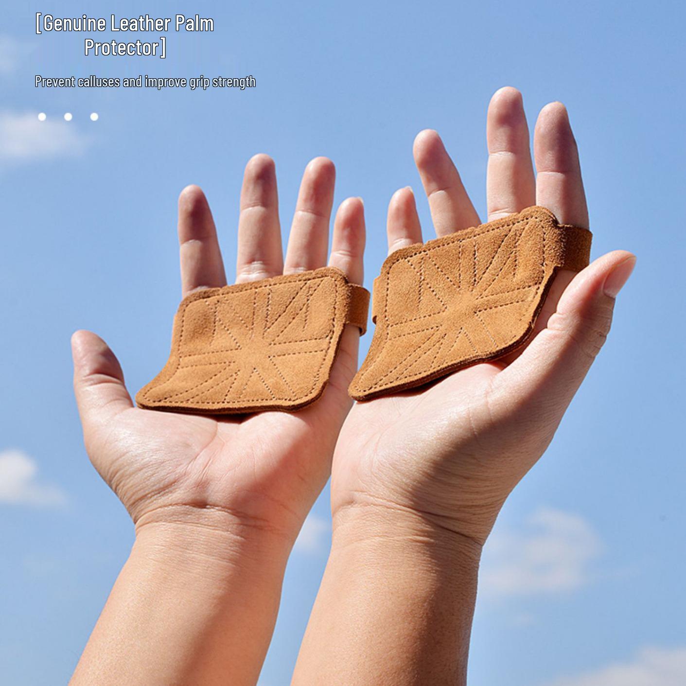 

Unisex Fitness Gloves with Grip Straps & Palm Protectors for Pull-ups and Training. Thickened-Brown [Single]