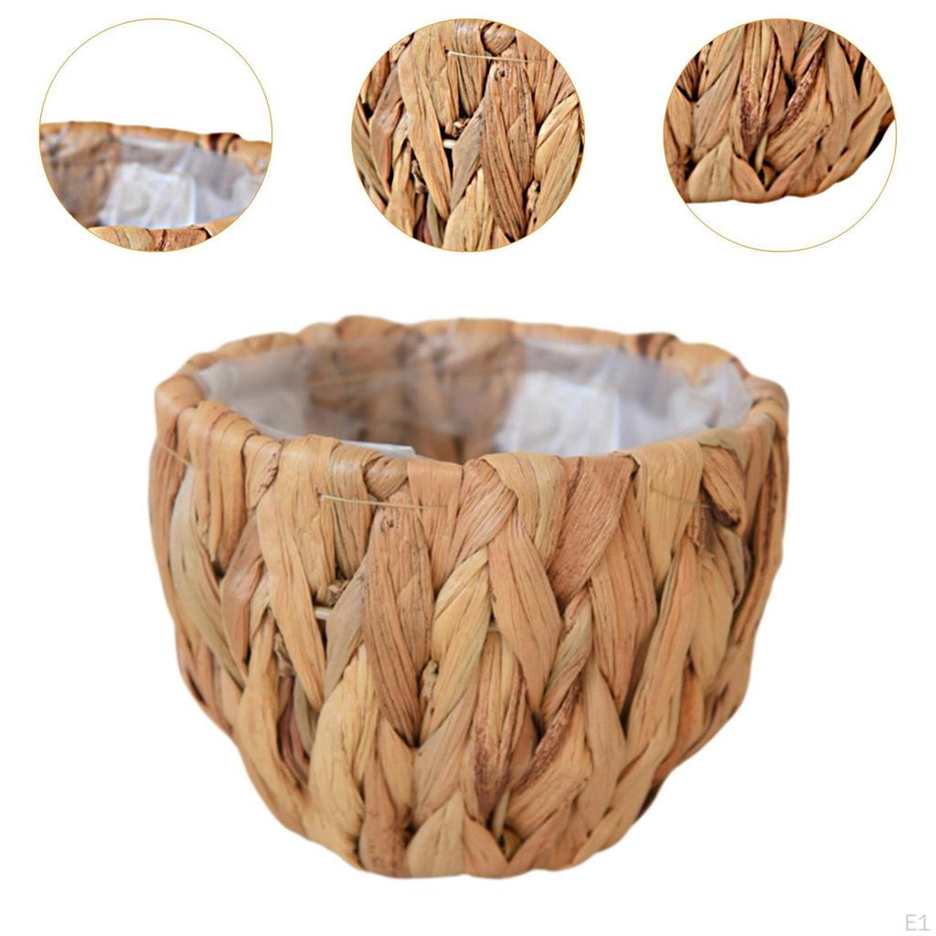 Flower Pot Cover Plant Holder Dried Flowers Display Ornament, Artificial Basket Weaving