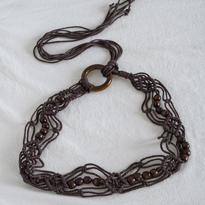 Bohemia Boho Waist Cord Knotted Natural Material Relaxed Vacation Style