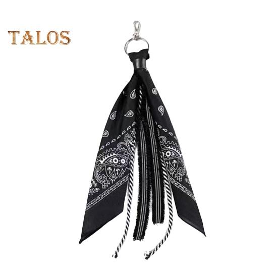 

Подвесной орнамент в стиле хип-хоп с принтом пейсли, платок с кисточками, унисекс, брюки, украшение на талию, подвесной кулон, кошелек, рюкзак, байкерский платок, металл чёрный