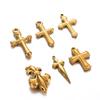 3pcs/lot Stainless Steel Casting Cross Charm For DIY Jewelry Making Catholic Jesus Pendant Accessories