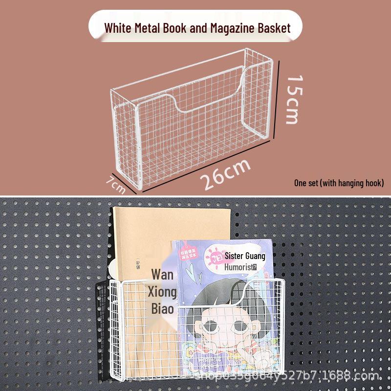 Pegboard Wall Organizer with Hooks - No-Drill Storage Rack for Entryway or Study Room.