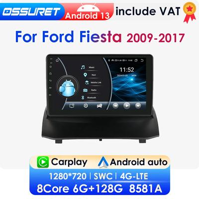 2din Android Autorádio pro Ford Fiesta 2009 - 2017 Autorádio Multimediální Přehrávač Videa GPS Navigace Hlavní Jednotka Carplay 4G WIFI Inteligentní DVR