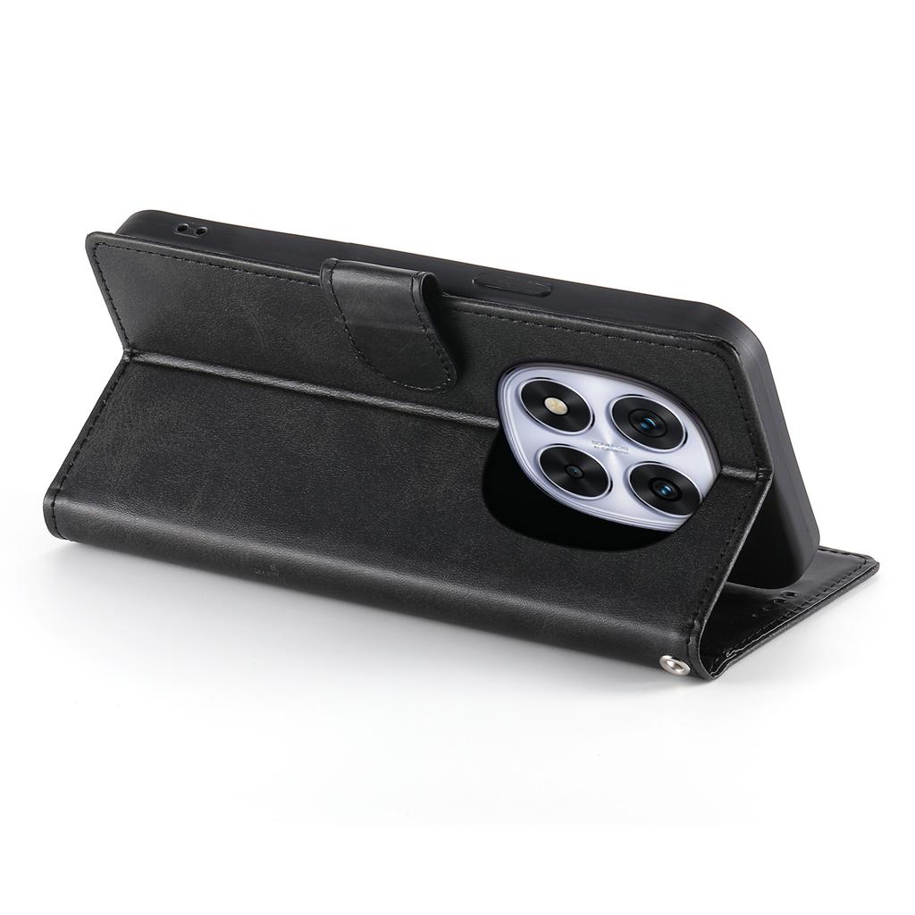 For Xiaomi Redmi Note 14 Pro 5G/Note 14 Pro+ 5G Case Stand Wallet Calf Texture PU Leather Flip Phone Cover with Wrist Strap